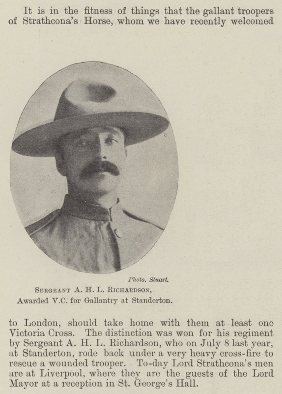 Sergeant A H L Richardson, tilldelad VC för tapperhet på Standerton av English Photographer