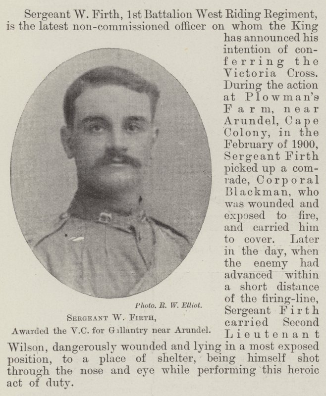 Sergeant W Firth, belönades med VC för tapperhet nära Arundel av English Photographer
