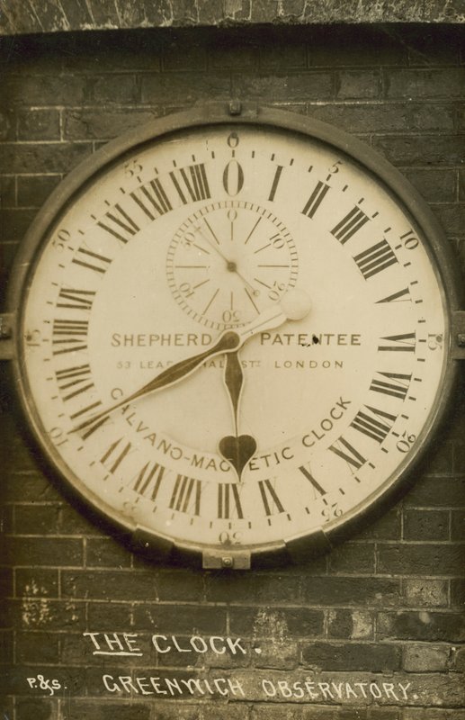 Shepherd Gate Clock vid Royal Observatory, Greenwich, London (svartvitt foto) av English Photographer