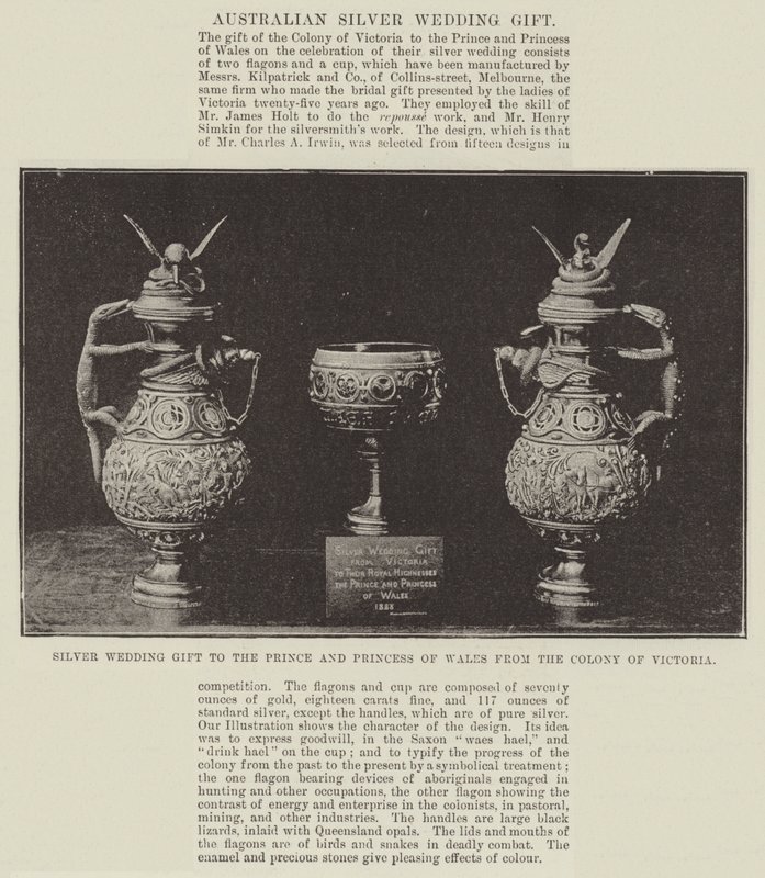 Silverbröllopspresent till prinsen och prinsessan av Wales från kolonin Victoria av English Photographer