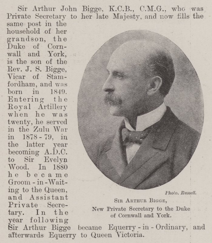 Sir Arthur Bigge, ny privat sekreterare för hertigen av Cornwall och York av English Photographer