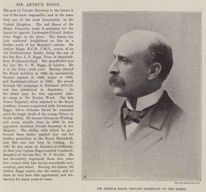 Sir Arthur Bigge, privat sekreterare för drottningen av English Photographer