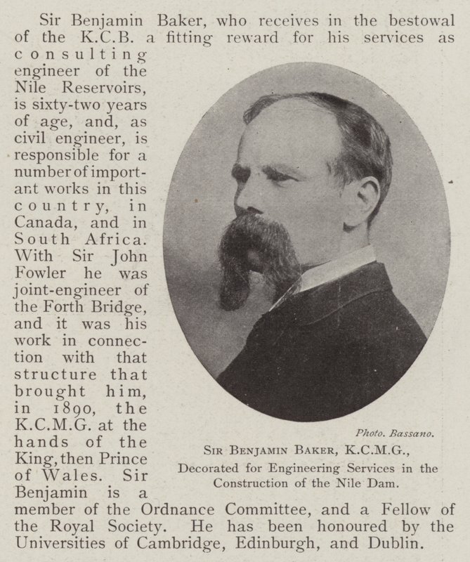 Sir Benjamin Baker, KCMG, dekorerad för Engineering Services i konstruktionen av Nildammen av English Photographer
