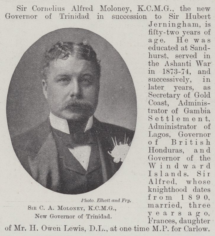 Sir CA Moloney, KCMG, ny guvernör i Trinidad av English Photographer