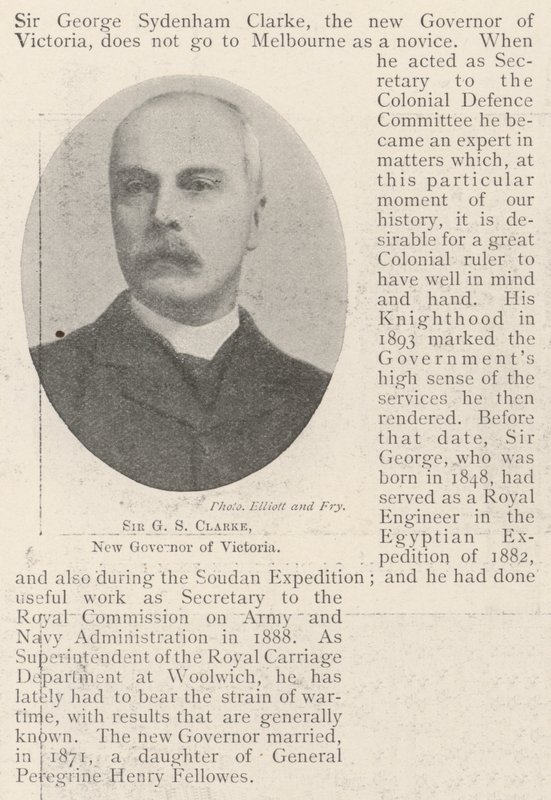 Sir GS Clarke, ny guvernör i Victoria av English Photographer