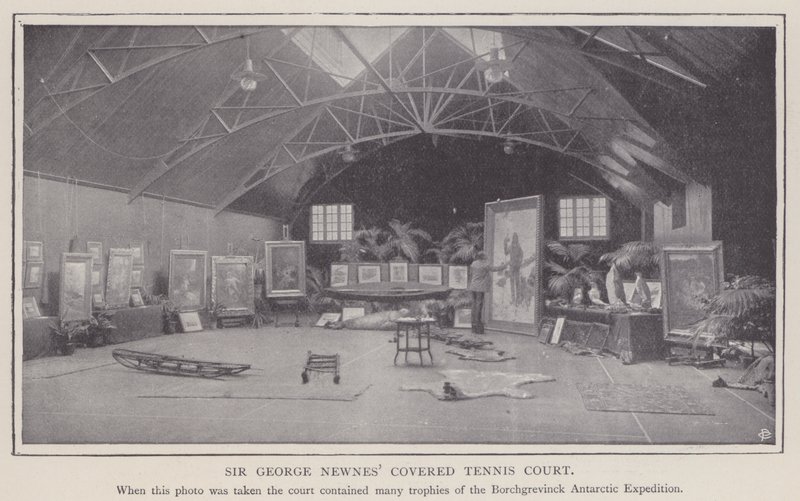 Sir George Newnes täckta tennisbana (svartvitt foto) av English Photographer