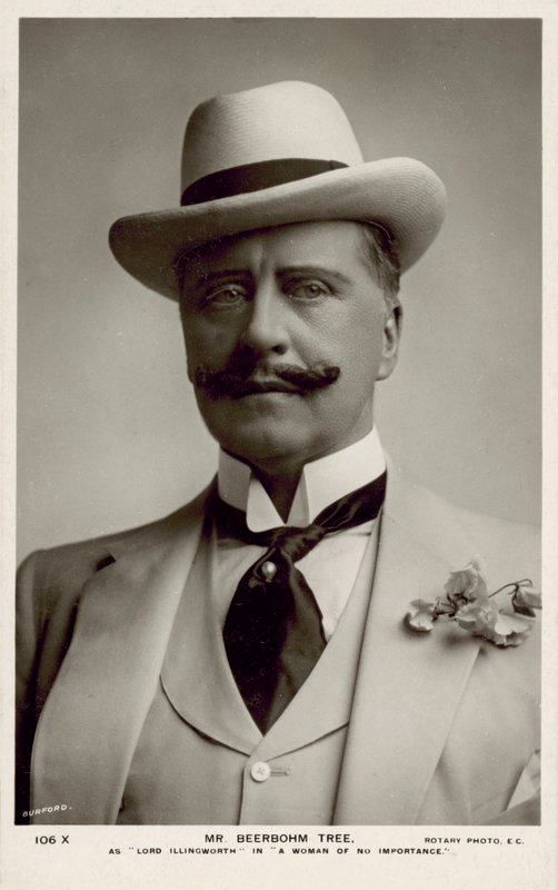 Sir Herbert Beerbohm Tree, engelsk skådespelare (s/v-foto) av English Photographer