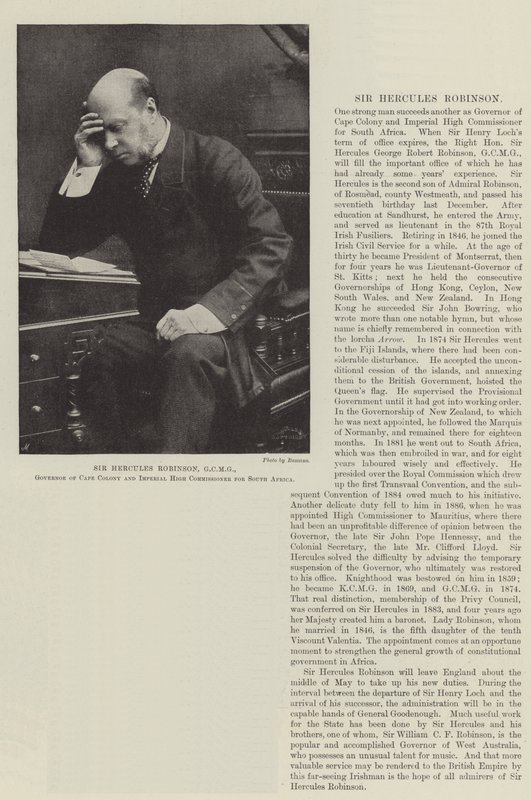 Sir Hercules Robinson, GCMG, guvernör i Kapkolonin och kejserliga högkommissarie för Sydafrika av English Photographer