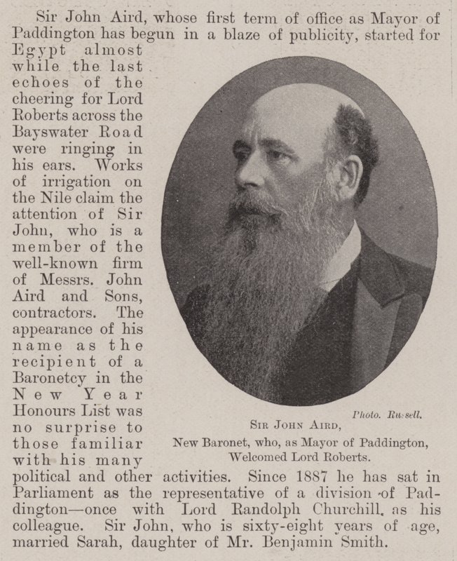 Sir John Aird, New Baronet, som som borgmästare i Paddington välkomnade Lord Roberts av English Photographer