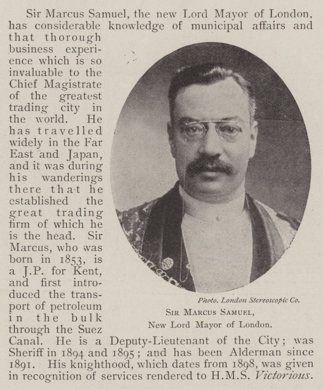 Sir Marcus Samuel, New Lord Mayor i London av English Photographer