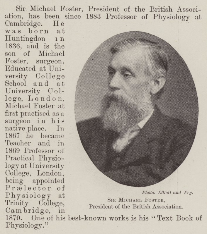 Sir Michael Foster, ordförande för British Association av English Photographer