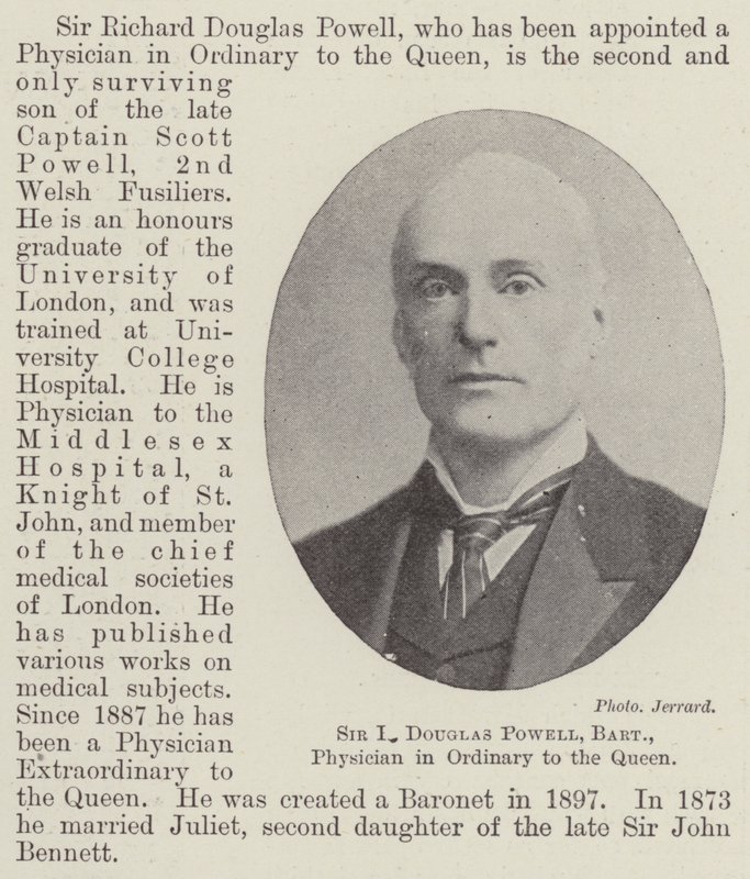 Sir R Douglas Powell, baronet, ordinarie läkare för drottningen av English Photographer