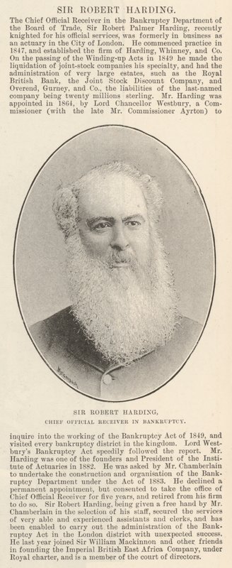 Sir Robert Harding, chefsofficer i konkurs av English Photographer