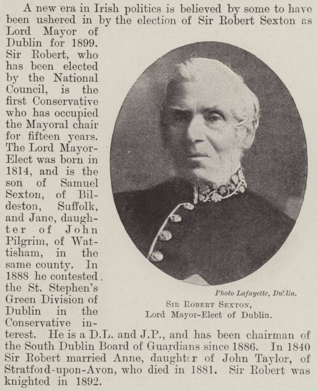 Sir Robert Sexton, tillträdande överborgmästare i Dublin av English Photographer