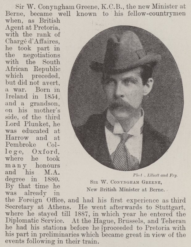 Sir W Conyngham Greene, ny brittisk minister i Bern av English Photographer