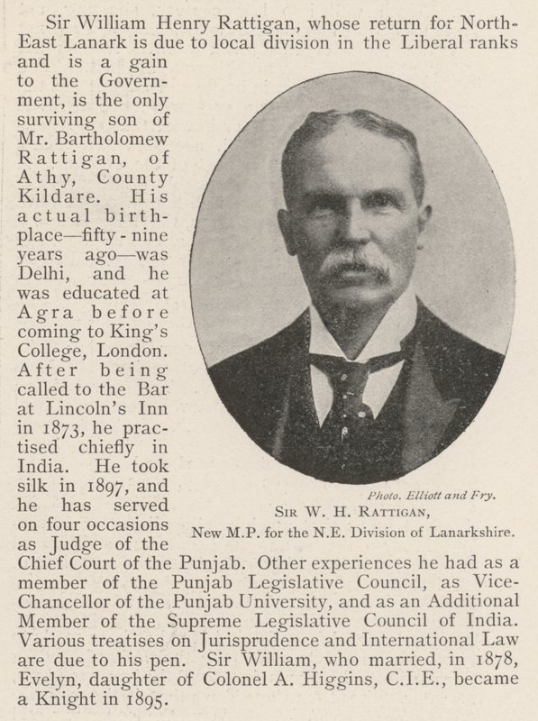 Sir W H Rattigan, ny MP för NE Division of Lanarkshire av English Photographer