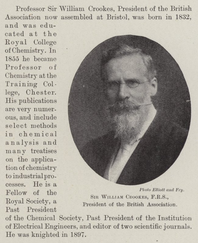 Sir William Crookes, FRS, ordförande för British Association av English Photographer