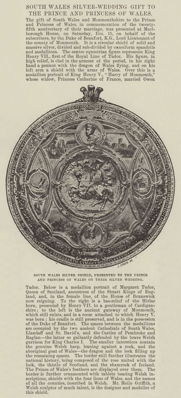 South Wales Silver Shield, presenterad för prinsen och prinsessan av Wales på deras silverbröllop av English Photographer