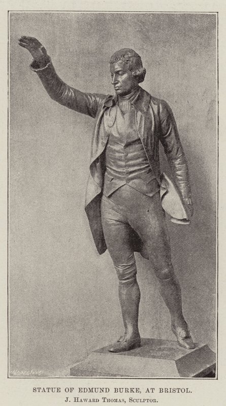 Staty av Edmund Burke, i Bristol, J Haward Thomas, skulptör av English Photographer