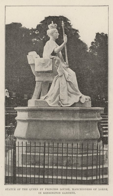 Staty av drottningen av prinsessan Louise, marchioninnan av Lorne, i Kensington Gardens av English Photographer