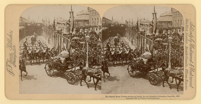 Stereografiskt tryck av Queen Victorias Diamond Jubilee av English Photographer