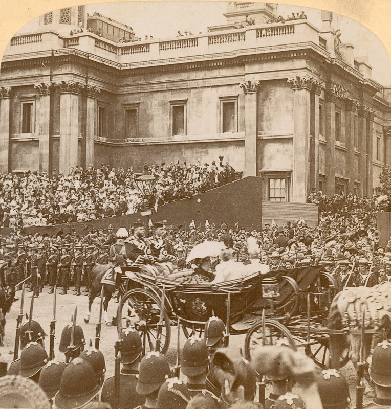 Stereografiskt tryck av Queen Victorias Diamond Jubilee av English Photographer