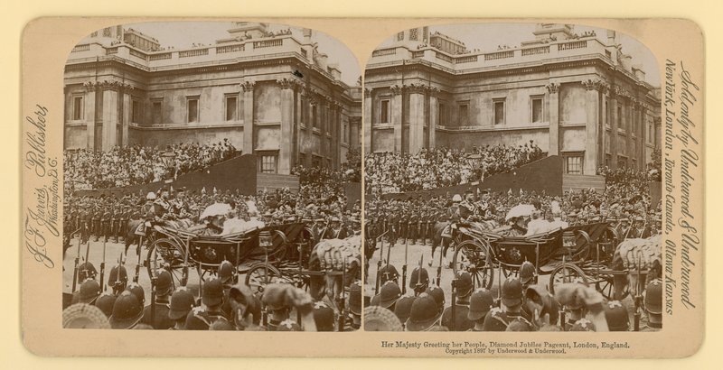Stereografiskt tryck av Queen Victorias Diamond Jubilee av English Photographer