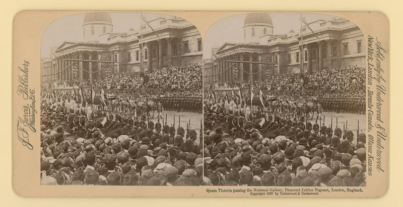 Stereografiskt tryck av Queen Victorias Diamond Jubilee av English Photographer