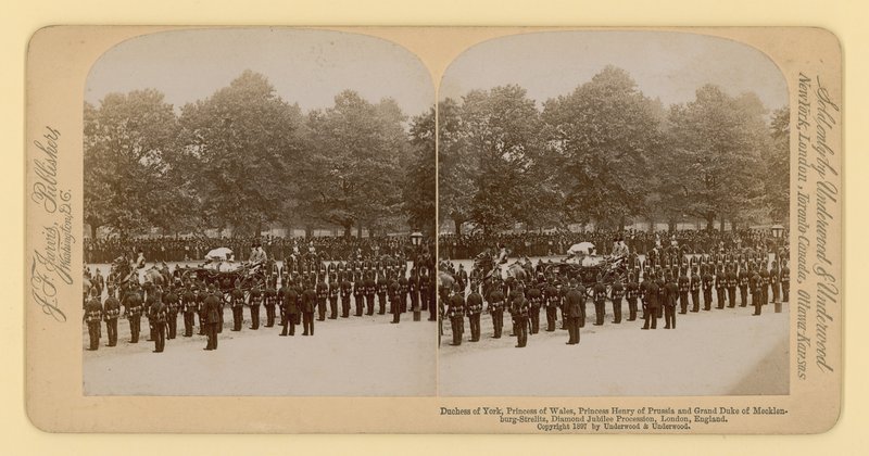 Stereografiskt tryck av Queen Victorias Diamond Jubilee av English Photographer