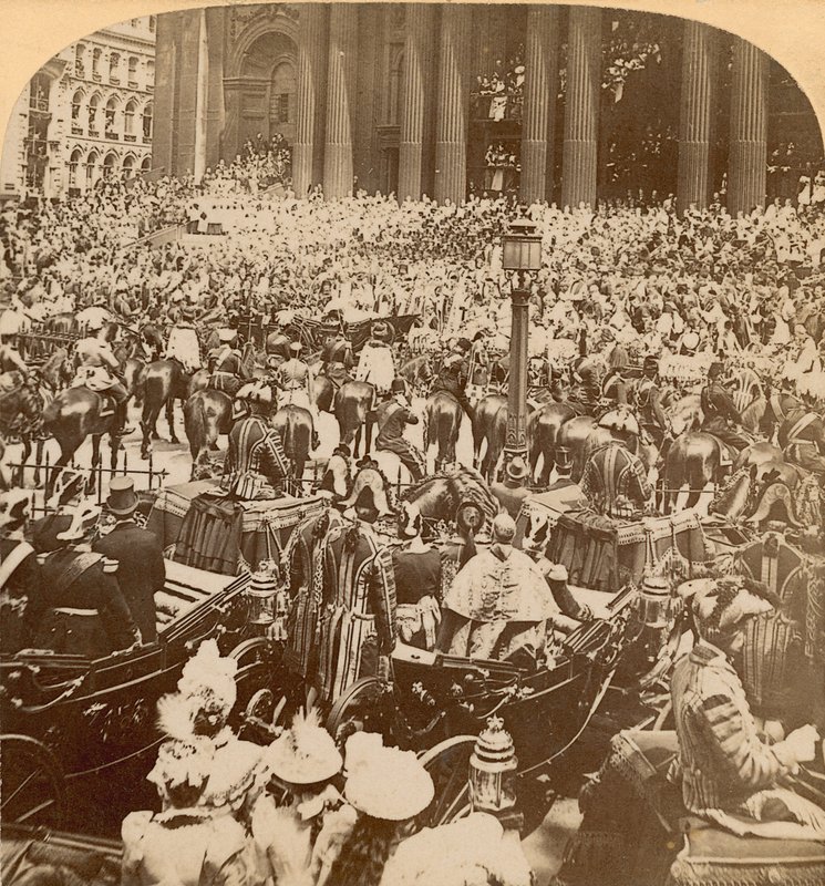 Stereografiskt tryck av Queen Victorias Diamond Jubilee av English Photographer