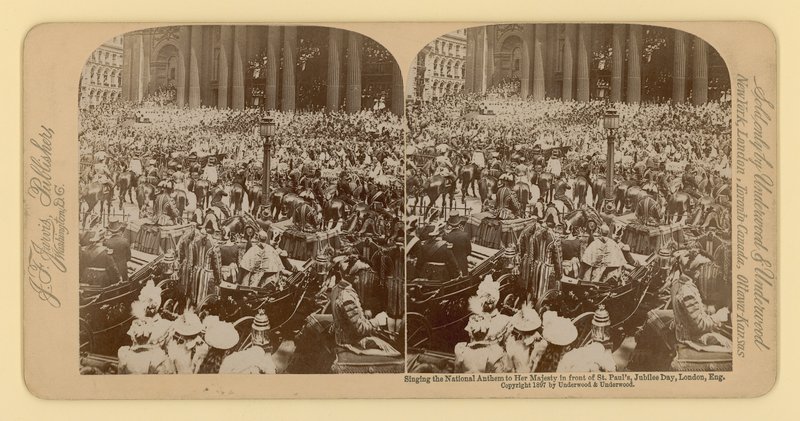 Stereografiskt tryck av Queen Victorias Diamond Jubilee av English Photographer
