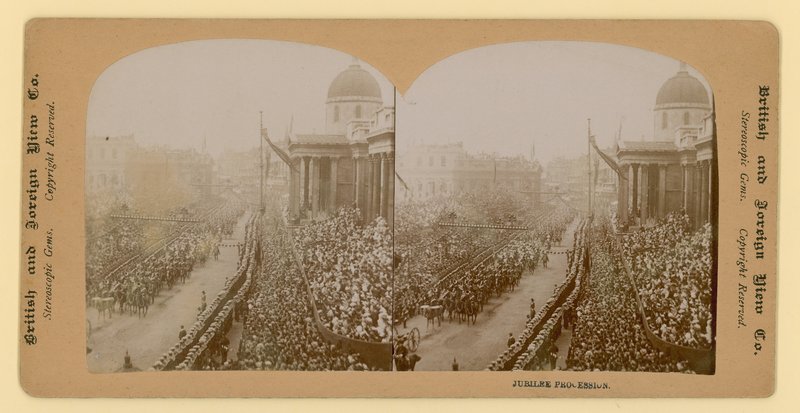 Stereografiskt tryck av Queen Victorias Diamond Jubilee av English Photographer