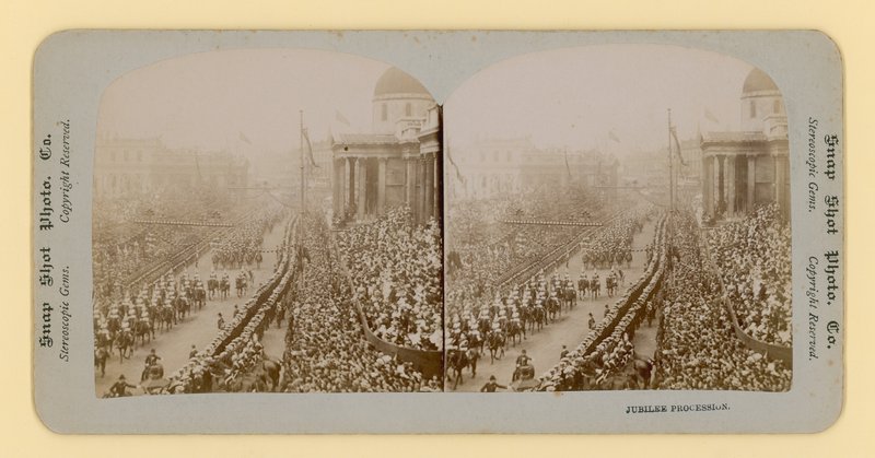 Stereoskopiskt tryck av drottning Victorias diamantjubileum, 28 juni 1897 av English Photographer