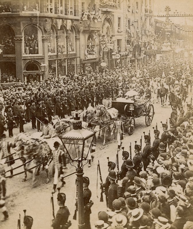 Stereoskopiskt tryck av drottning Victorias diamantjubileum, 28 juni 1897 av English Photographer