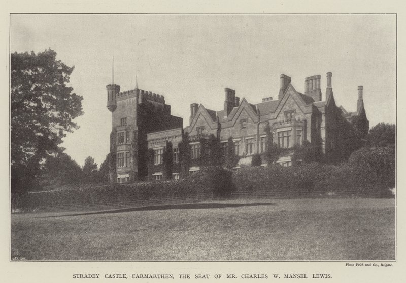 Stradey Castle, Carmarthen, säte för Mr Charles W Mansel Lewis av English Photographer