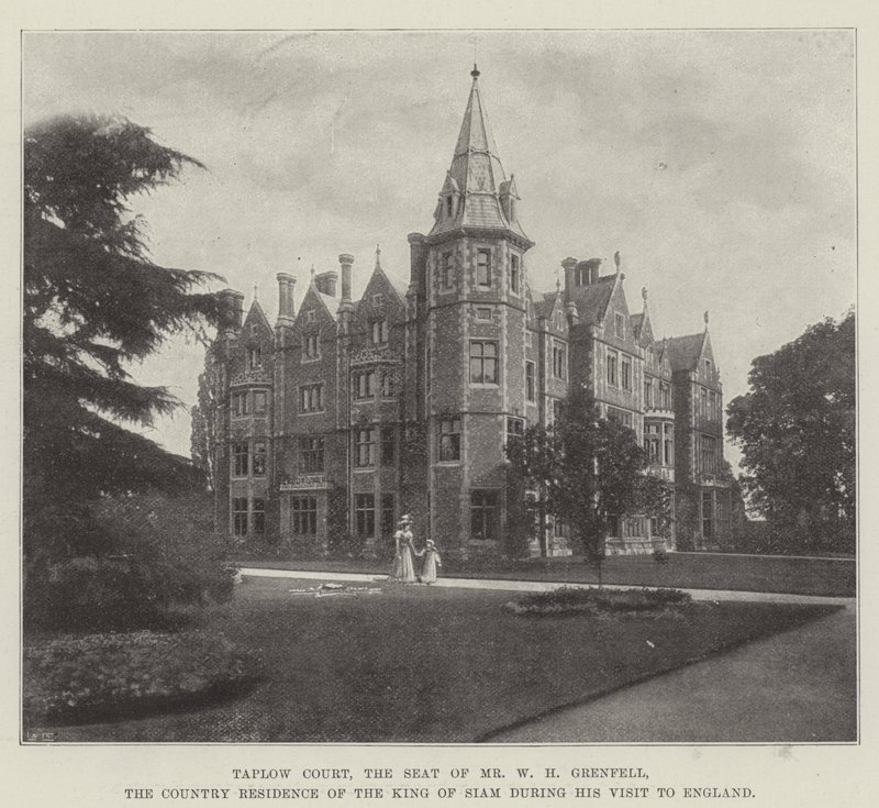 Taplow Court, säte för Mr W H Grenfell, lantstället för kungen av Siam under hans besök i England av English Photographer