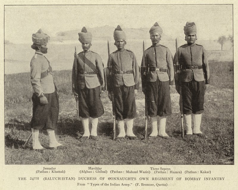Den 24:e (Balochistan) hertiginnan av Connaughts eget regemente av Bombay Infantry av English Photographer