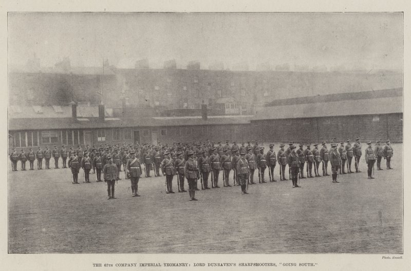 The 67th Company Imperial Yeomanry, Lord Dunravens Sharpshooters, går söderut av English Photographer
