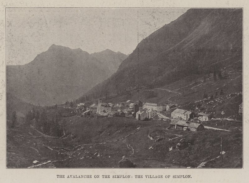 Lavinen på Simplon, byn Simplon av English Photographer