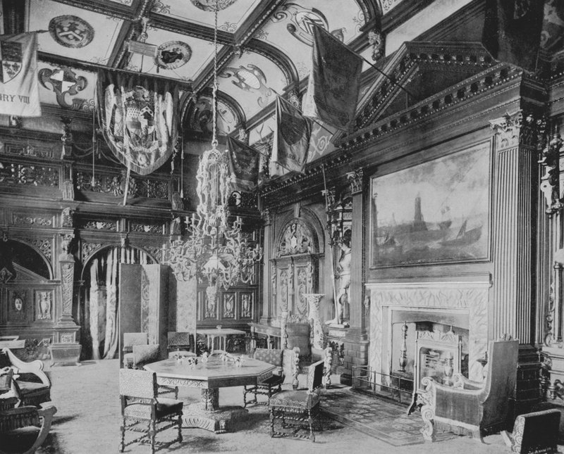 The Banqueting Hall, Knebworth (s/v foto) av English Photographer