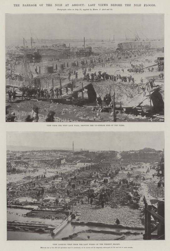 The Barrage of the Nile at Assiout, Sista vyerna före Nilens översvämningar av English Photographer