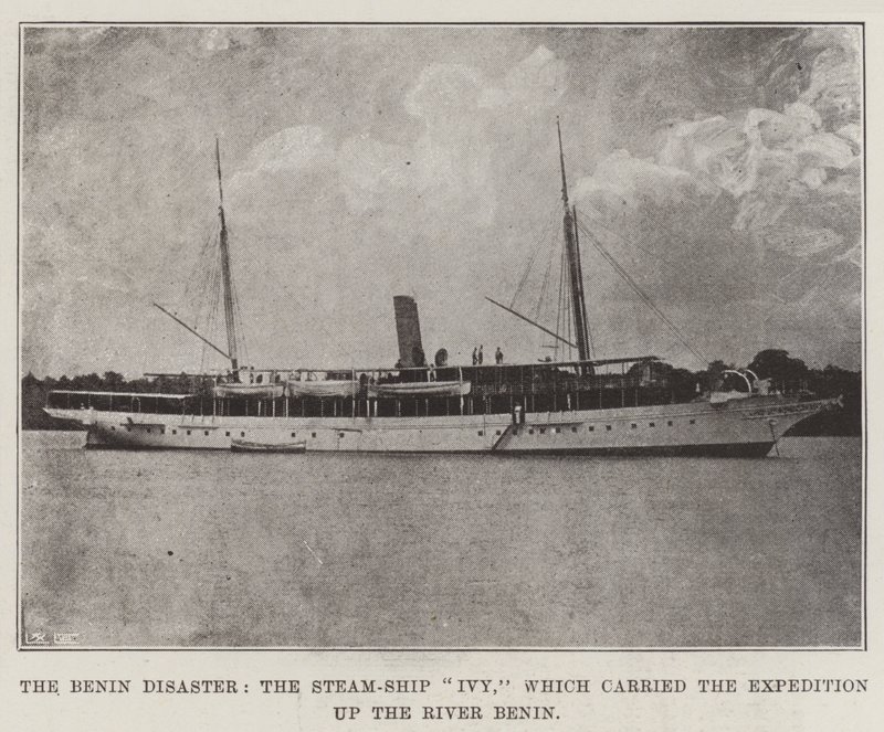 Beninkatastrofen, Steam-Ship Ivy, som förde expeditionen uppför floden Benin av English Photographer