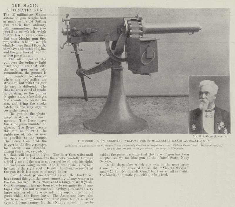 Boers mest irriterande vapen, 37-millimeters Maxim Automatic Gun av English Photographer