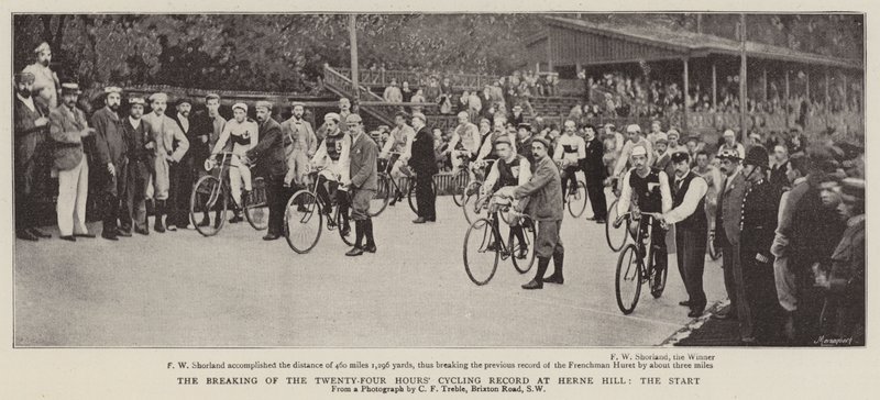 Att slå tjugofyra timmars cykelrekord på Herne Hill, starten av English Photographer