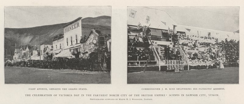 Firandet av Victoria-dagen i staden längst i norr i det brittiska imperiet, scener i Dawson City, Yukon av English Photographer