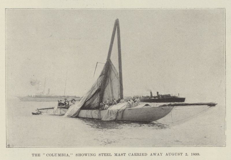 Columbia, som visar Steel Mast bortförd 2 augusti 1899 av English Photographer