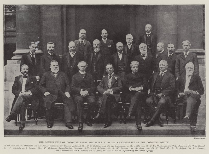 Konferensen av koloniala premiärministrar med Mr Chamberlain på kolonialkontoret av English Photographer