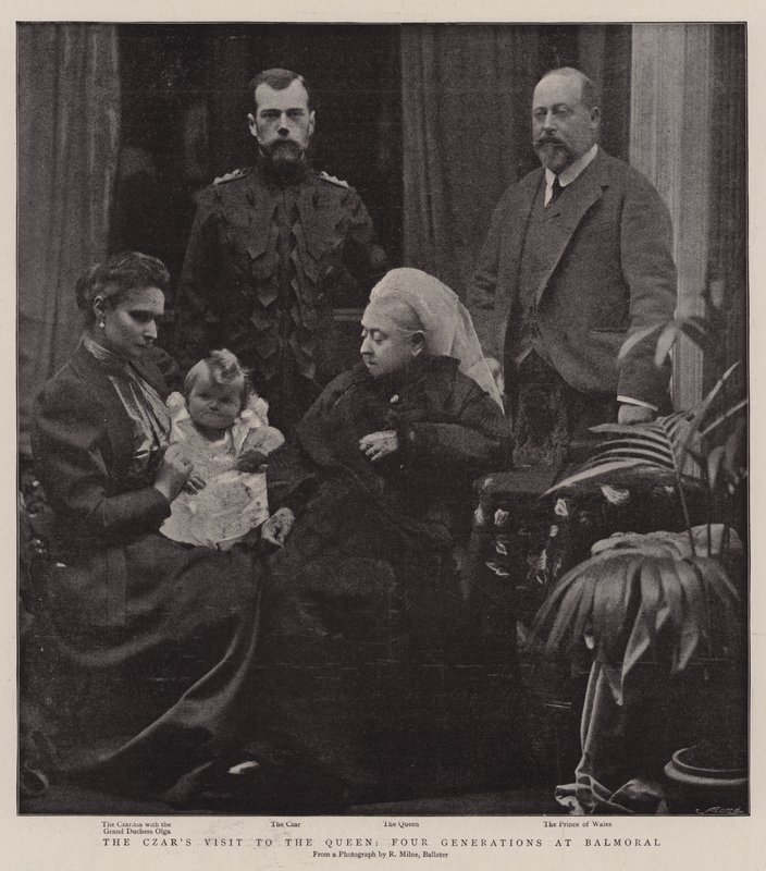 Czars besök hos drottningen, fyra generationer på Balmoral av English Photographer