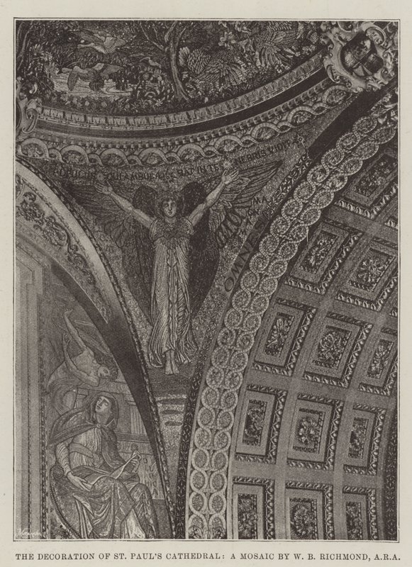 Utsmyckningen av St Pauls Cathedral, en mosaik av W B Richmond, ARA av English Photographer