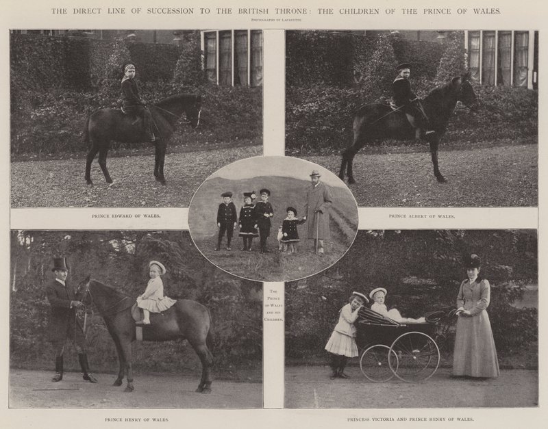 Den direkta arvslinjen till den brittiska tronen, prinsen av Wales barn av English Photographer